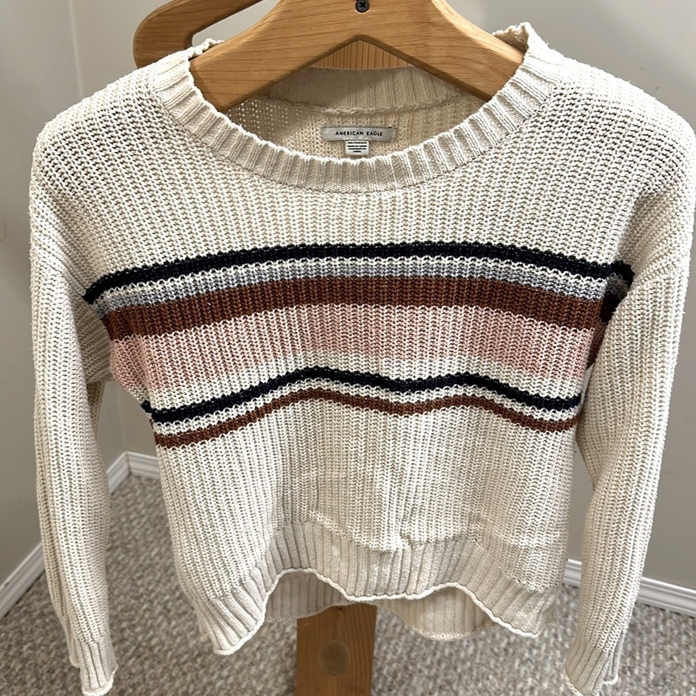 American Eagle striped knit sweater size xs